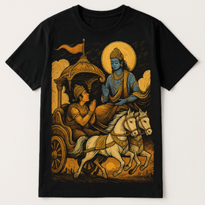 Divine Counsel – Krishna & Arjuna Dialogue T-Shirt